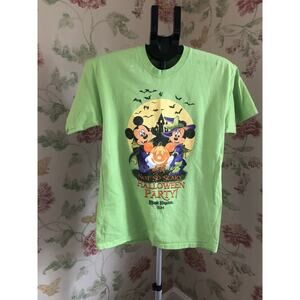Disney Worlds Mickey's Not So Scary Halloween Shirt Party 2014 Green Youth XL